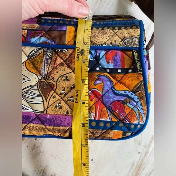 LAUREL BURCH quilted abstract love horses purse crossbody bag colorful 90s patch - Picture 13 of 15